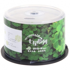 紫光（UNIS）DVD+R 16速 4.7G 七星四葉草 桶裝50片 刻錄盤