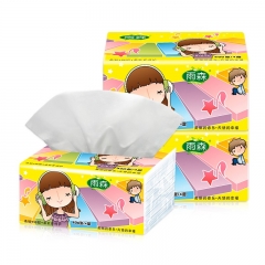 雨森（YUSEN)抽紙快樂音符原木400張加厚面巾紙餐巾紙車紙婦嬰用紙 6包