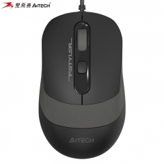 雙飛燕（A4TECH）FM10 飛時代 有線鼠標(biāo) 筆記本臺式電腦辦公家用便攜鼠標(biāo) 防滑雙色裙翼 USB接口 遂空灰
